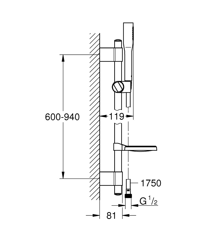 Grohe Euphoria Cosmopolitan Stick Shower Rail Set 1 Sprays Art. 27368000