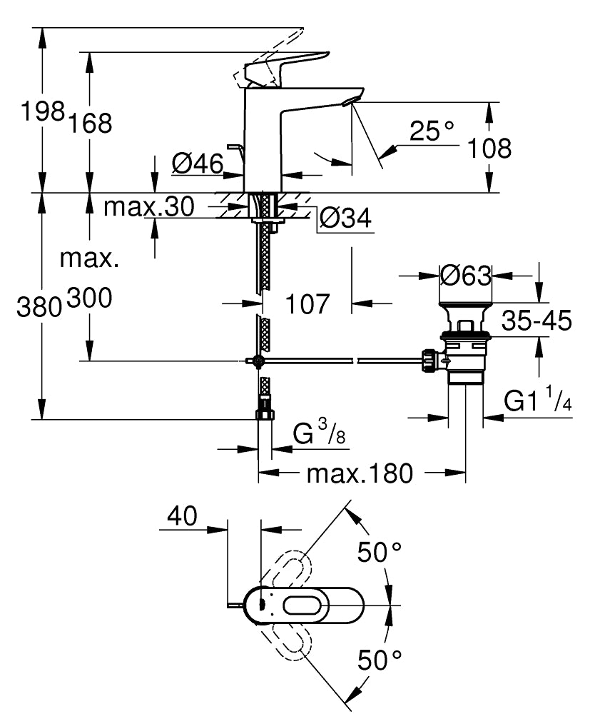 Grohe BauLoop Basin Mixer (M Size) Art. 23762000