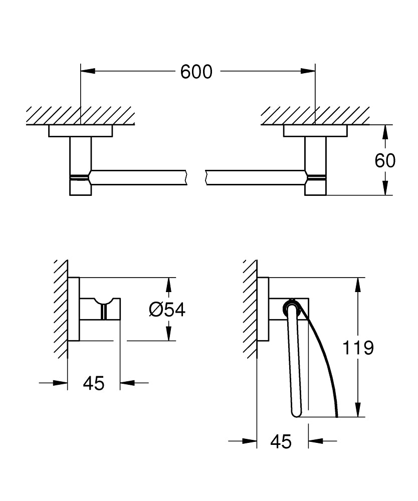 Grohe Essentials Guest Bathroom Accessories Set 3-In-1 Art. 40775001