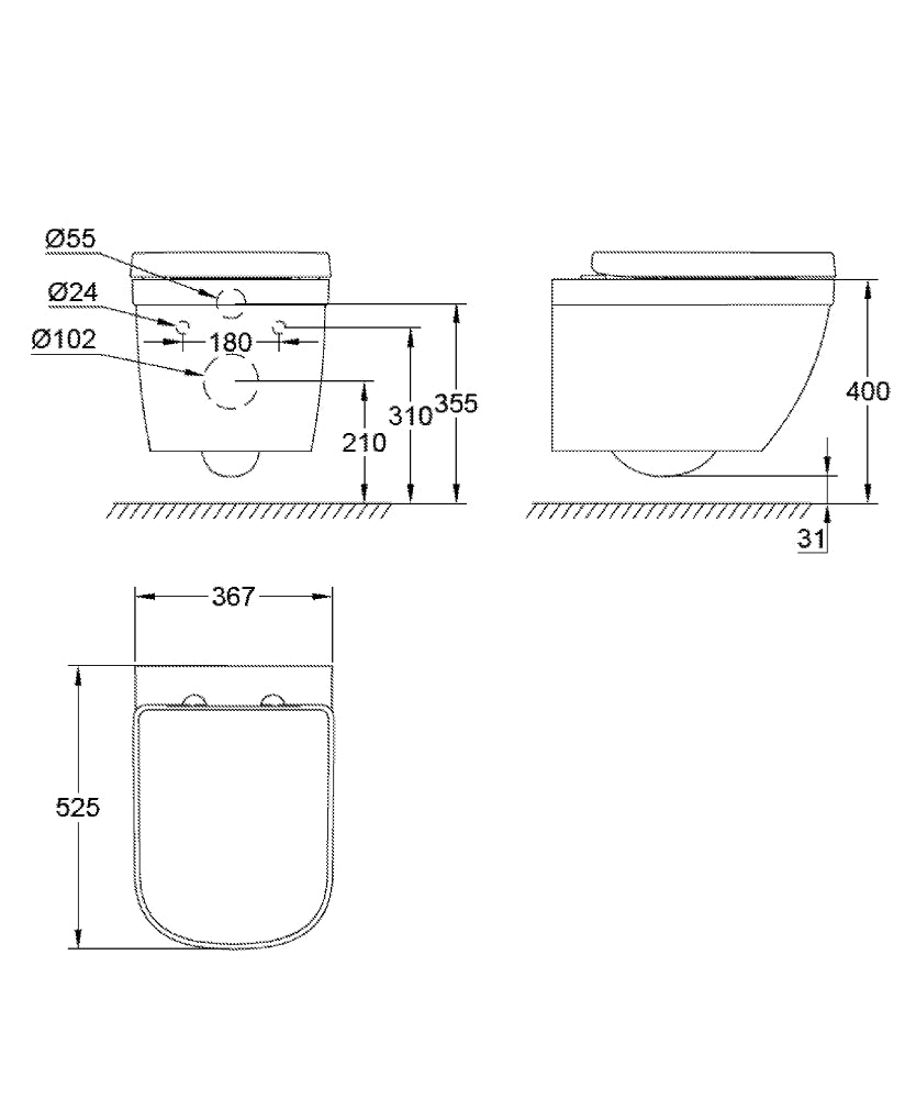 Grohe Eurosmart Wall Hung WC Art. 39205000