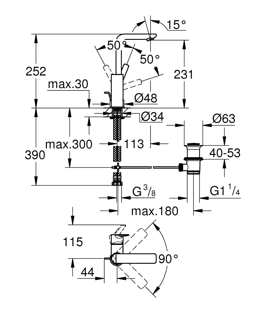 Grohe Lineare Basin Mixer Art. 23296000 (LAST PIECE)