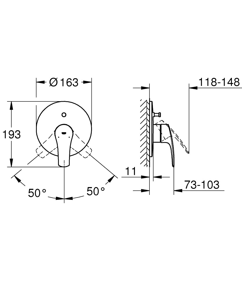 Grohe Eurosmart Single Lever Shower Mixer Trim Art. 19450003 + Art. 33963000