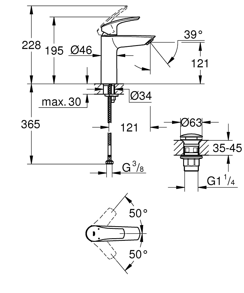 Grohe Eurosmart Basin Mixer (M Size) Art 23923003