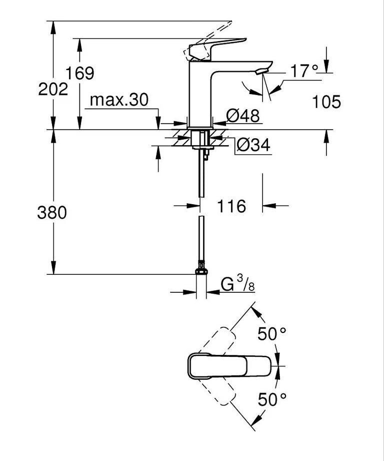 Grohe Cubeo Basin Mixer (M Size) Art. 1017550000