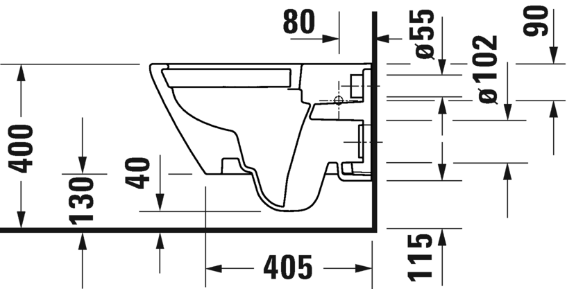 Duravit D-Neo 'RIMLESS' Wall Hung WC Art. 257709 + 002169
