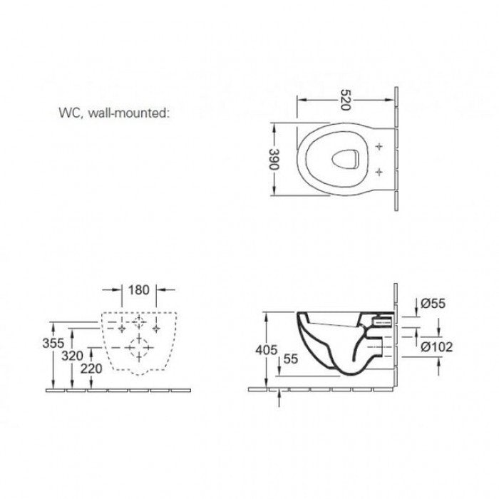 Villeroy & Boch Tube Wall Hung WC Art. 56351001 + 9M21C101