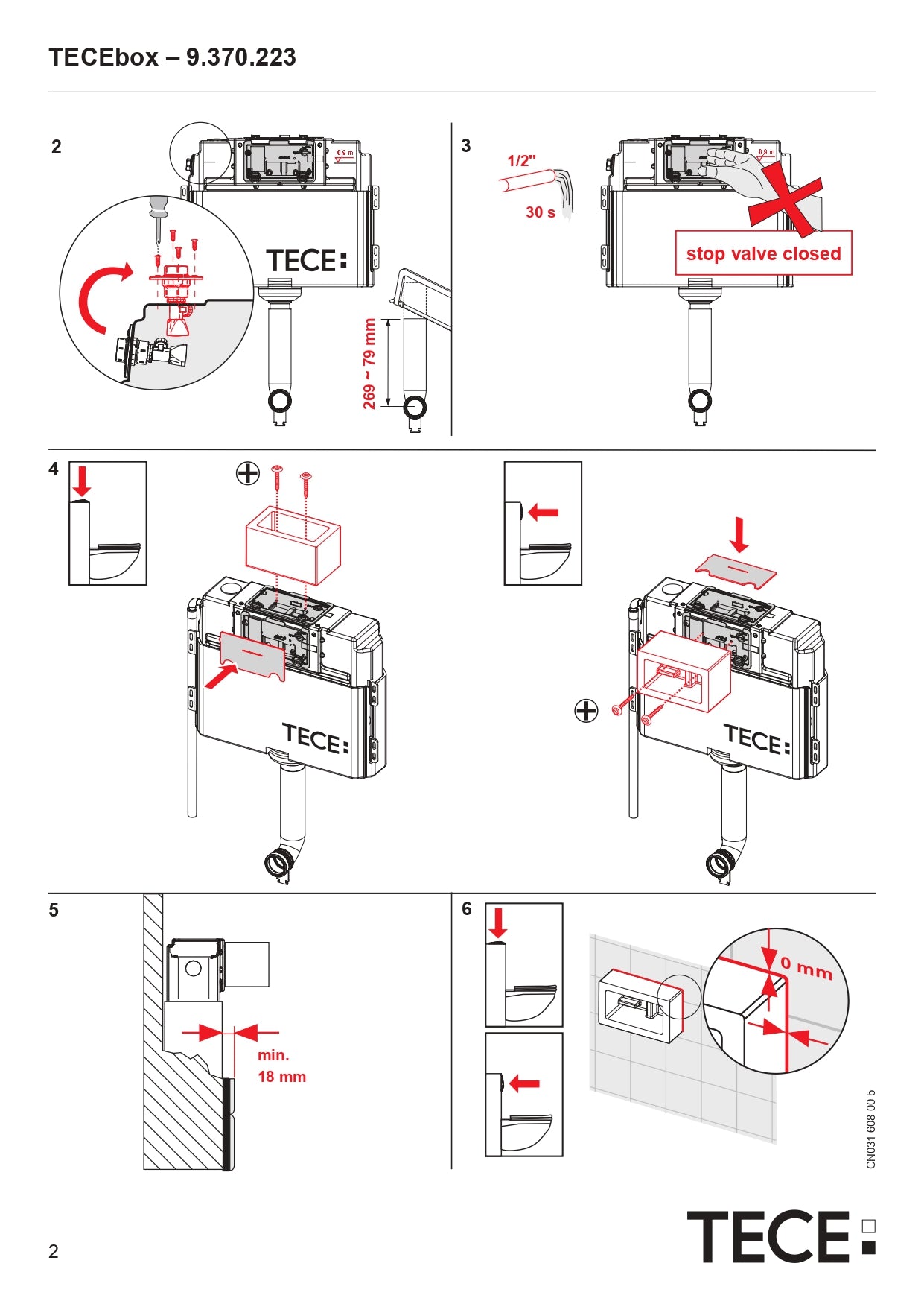 Tece Uni Concealed Cistern (FRONT) Art. 9370223