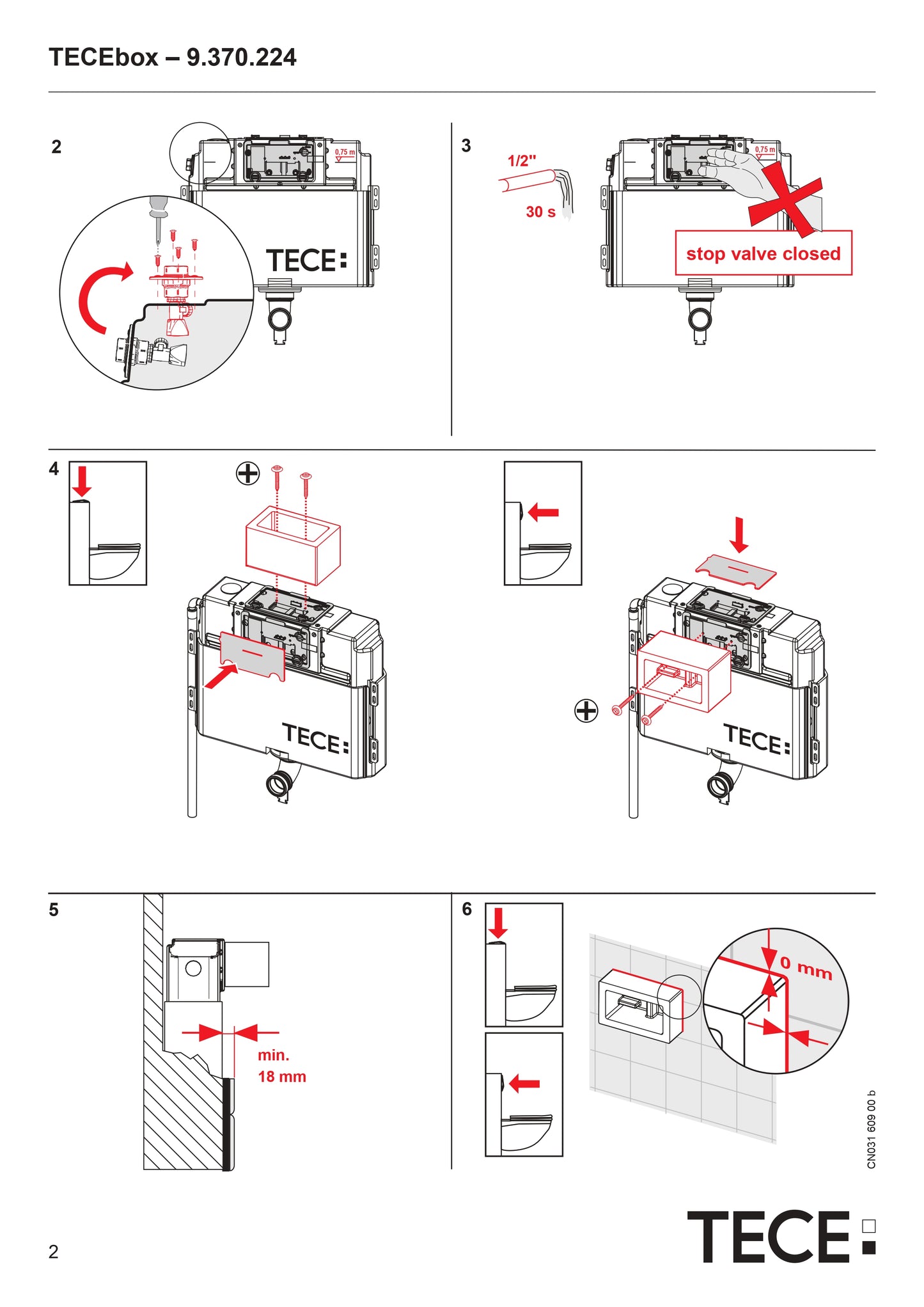 Tece Uni Concealed Cistern (TOP) Art. 9370224