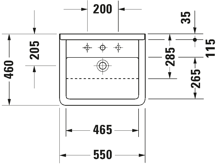 Duravit Starck 3 Semi-Recessed Basin Art. 031055