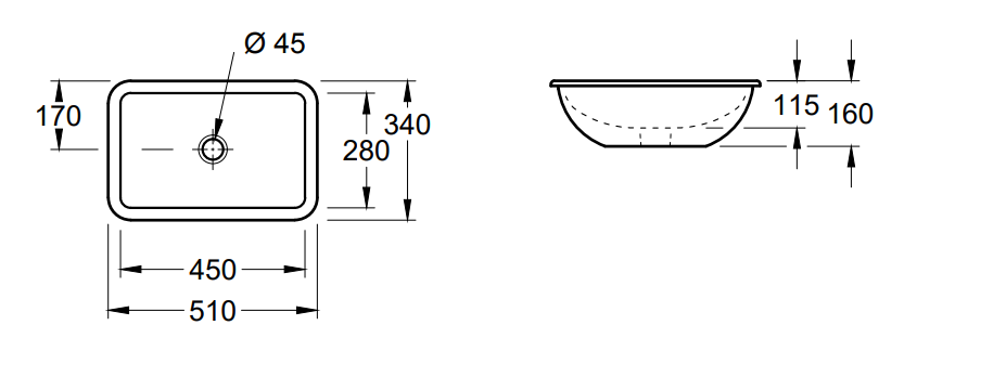 Villeroy & Boch "Loop & Friends" Undercounter Basin Art. 61631001