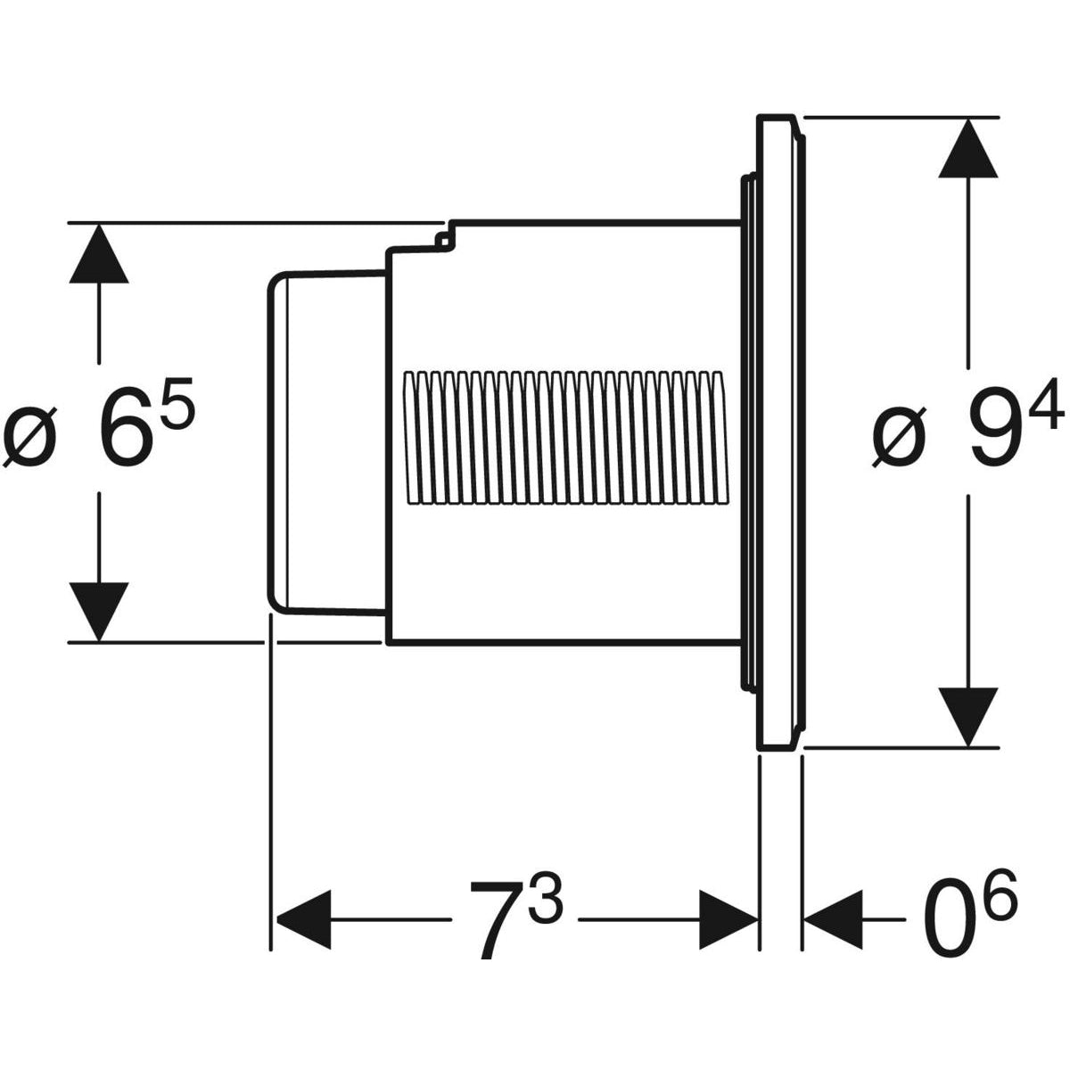 Geberit Type 10 Remote Flush Actuation Pneumatic Matte Black Art. 116.055.KM.1