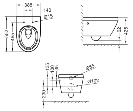 Grohe Euro Ceramic 2.0 Wall Hung WC Art. 100999SH00 + 101037SH00