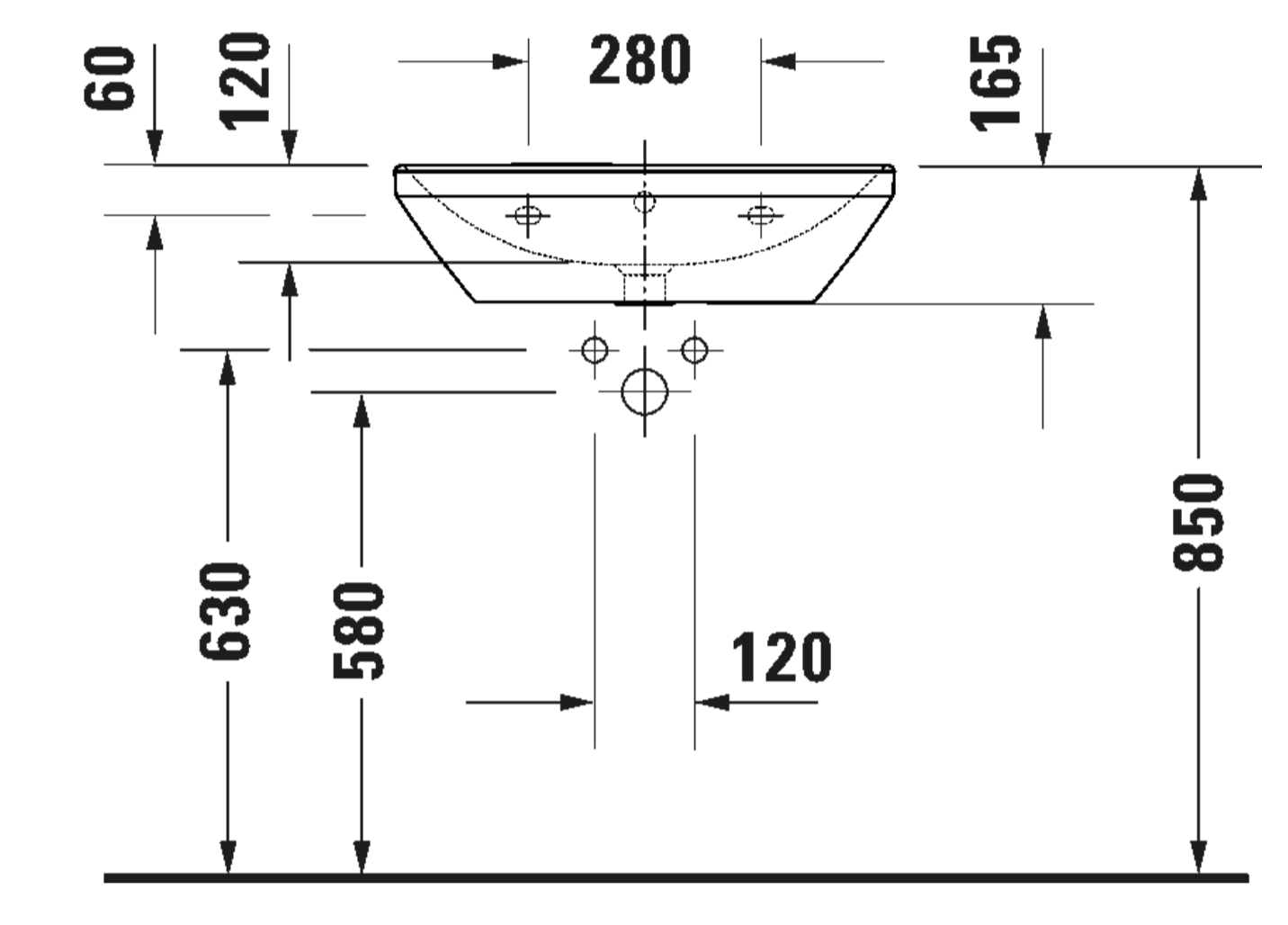 Duravit D-Neo Wall Hung Basin Art. 23666000