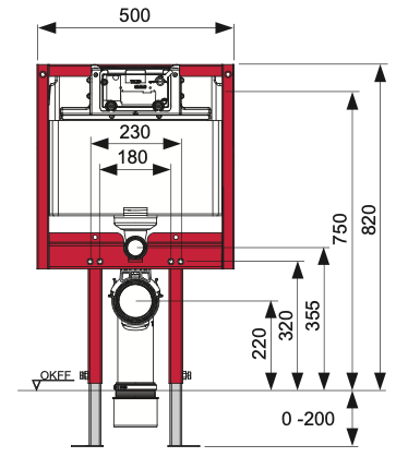 TeceConstruct Full Frame Concealed Cistern 820mm Art. 9300285