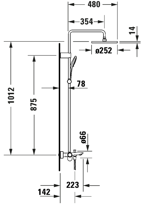 Duravit WAVE Exposed Shower System 3 Way Art. WA5280007
