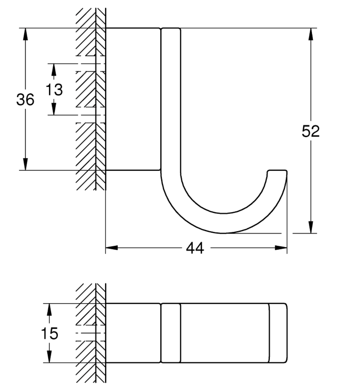 Grohe Selection Single Robe Hook Art. 41039000