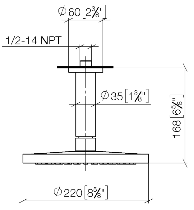 Dornbracht Rain shower ceiling-mounted 220mm Art. 28669970-00