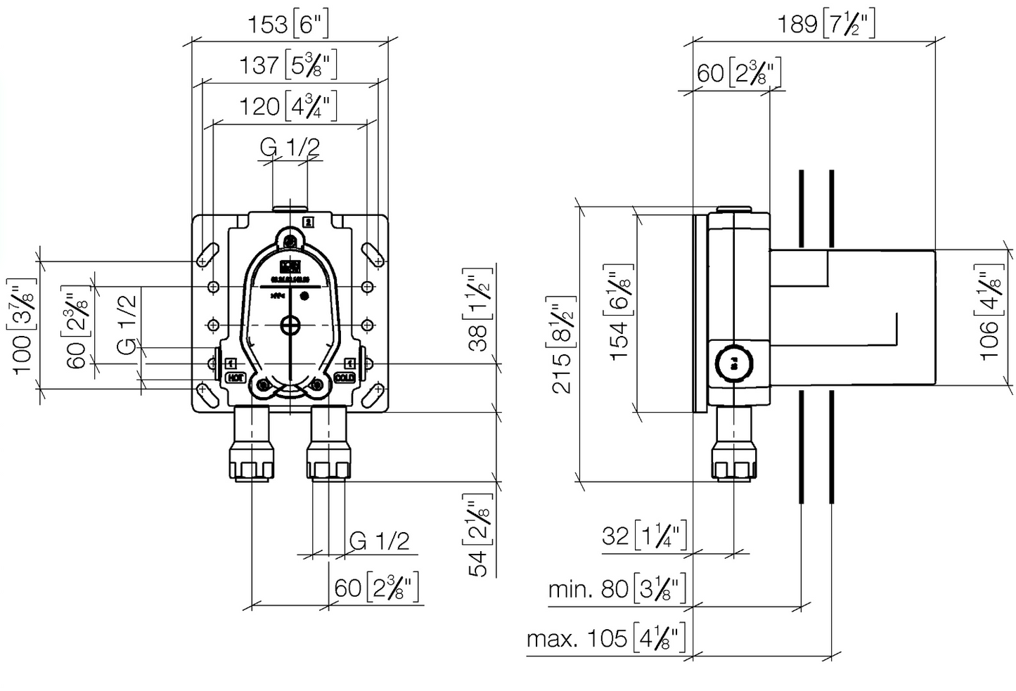 LISSÉ Single Lever Concealed Bath Mixer Art. 36120845-00 + 3502097090