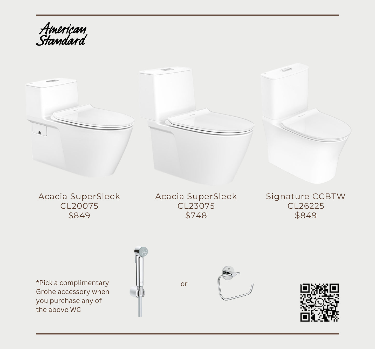 *BUNDLE SALE* American Standard Acacia/ Signature Floor Standing WC