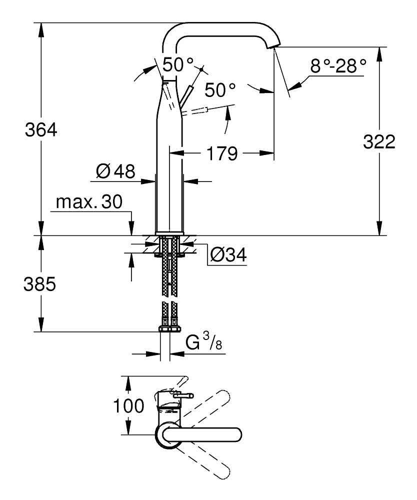 Grohe Essence Basin Mixer (XL Size) Art. 32901001