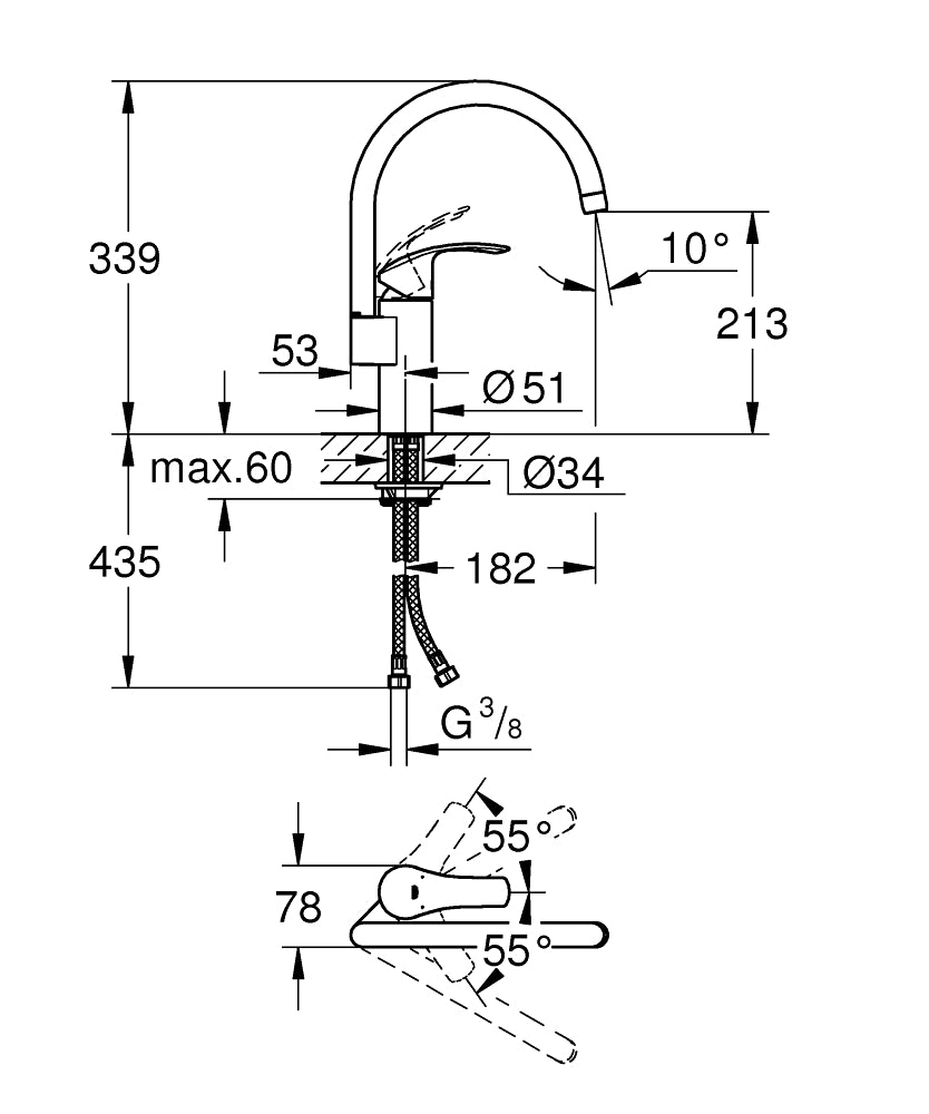 Grohe Eurosmart Sink Mixer Art. 33202002