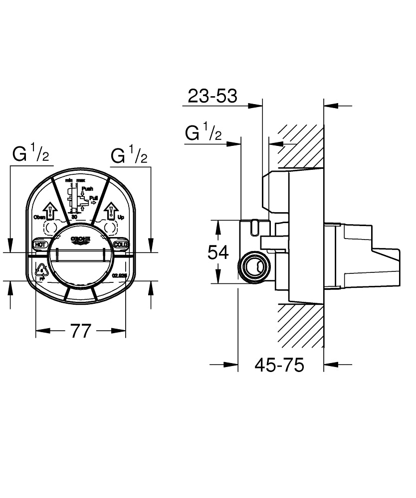 Grohe Eurosmart Cosmopolitan Single Lever Shower Mixer Trim Art. 19383000 + Art. 33962000