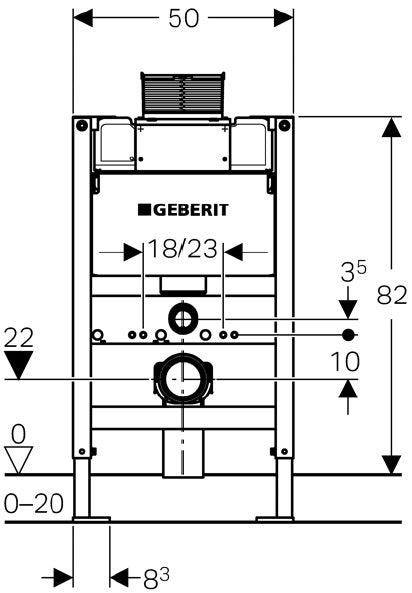 Geberit Kappa Full Frame Concealed Cistern Art. 224.178.00.1