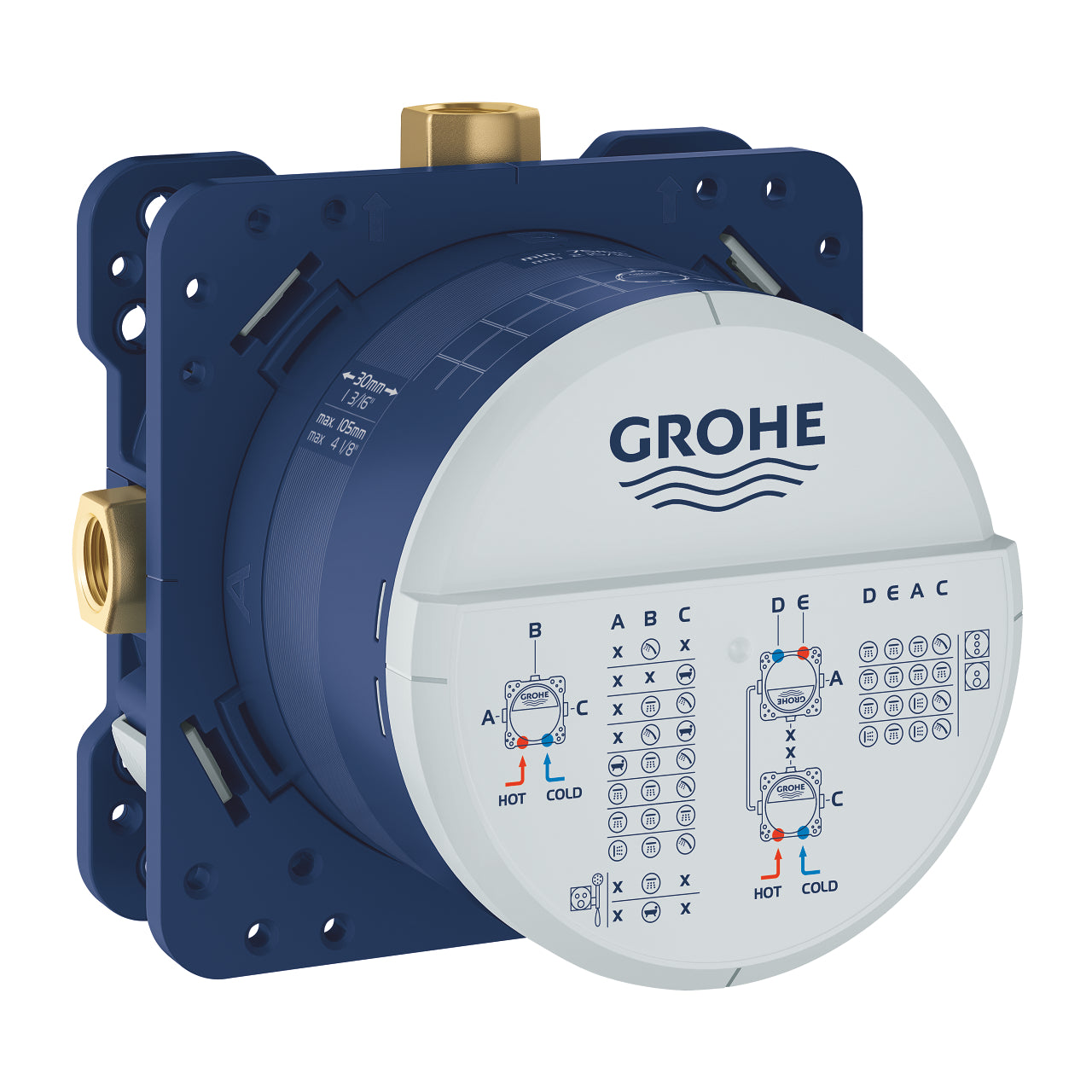 Grohe Grotherm Smart Control Thermostat Mixer 3 Valves Art. 29121000 + Art. 35600000