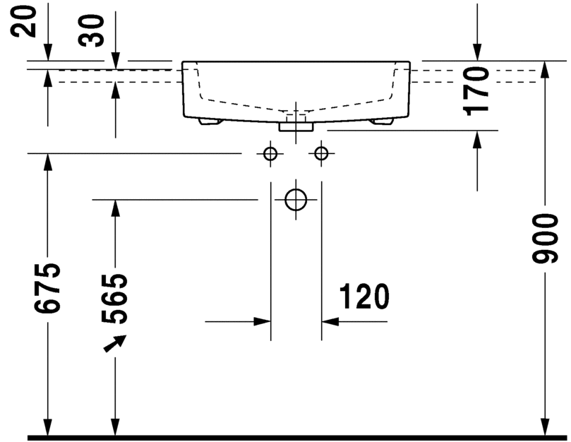 Duravit Vero Semi-Recessed Basin Art. 031455