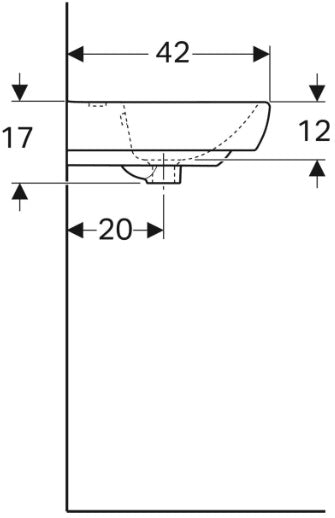 Geberit Selnova Square Wall Hung Basin 500mm Art. 500.310.01.1
