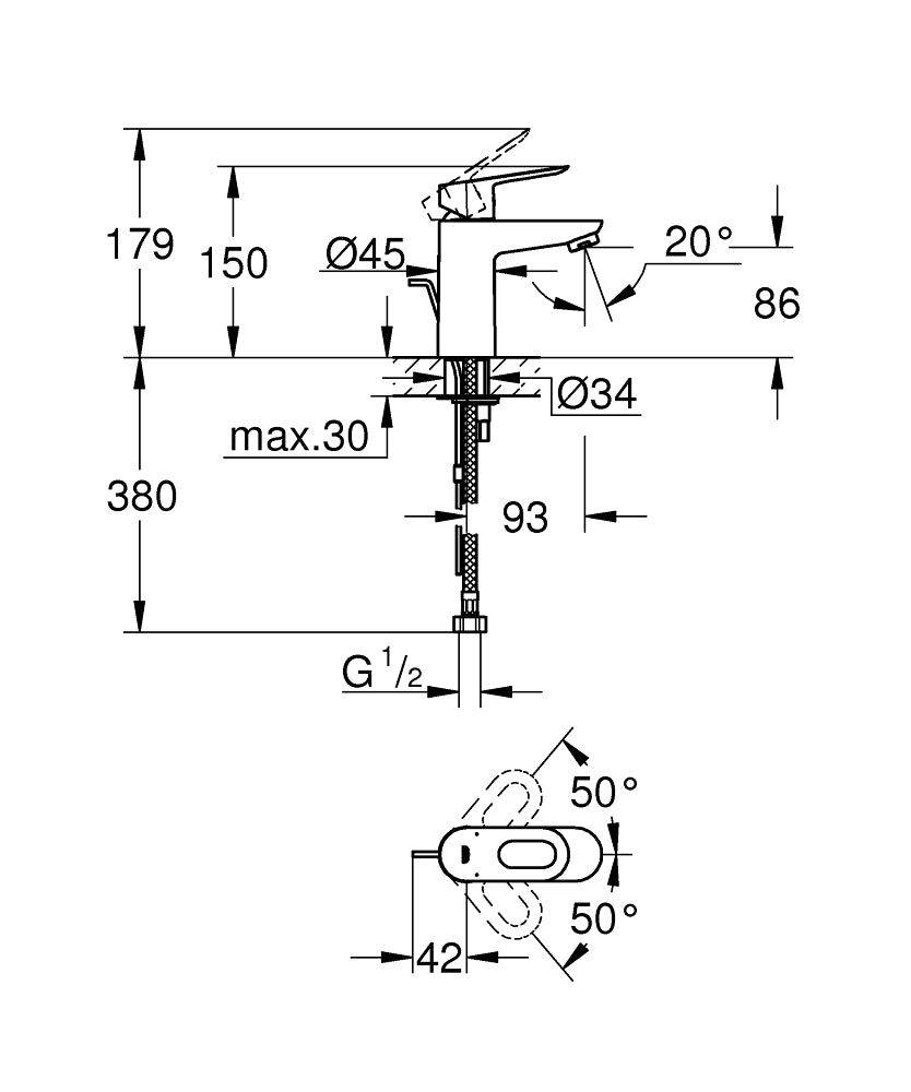 Grohe BauLoop Basin Mixer (S Size) Art. 23102000