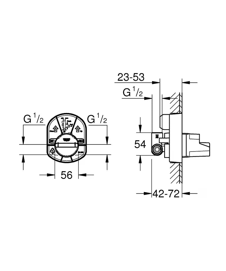 Grohe Cubeo Single Lever Bath Mixer Trim Art. 101830000 + 33964001