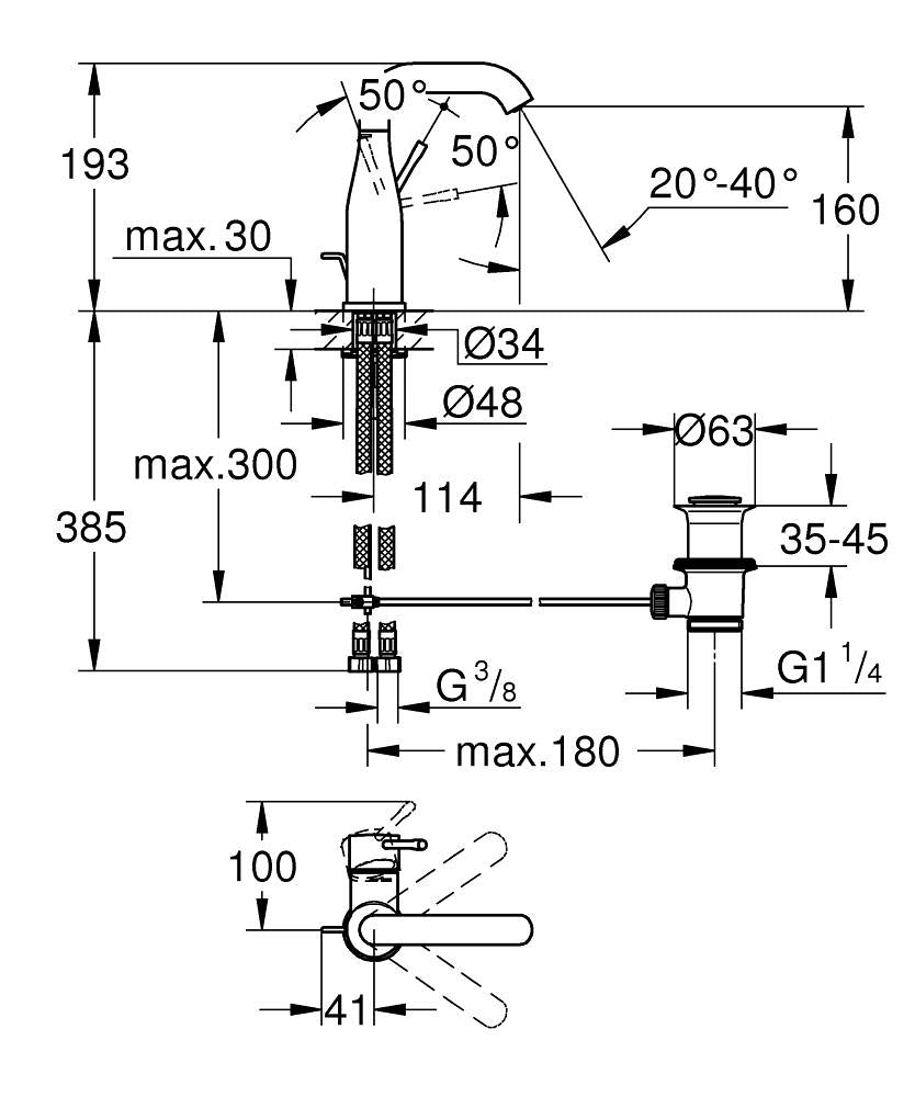 Grohe Essence Basin Mixer (M Size) Art. 23462001