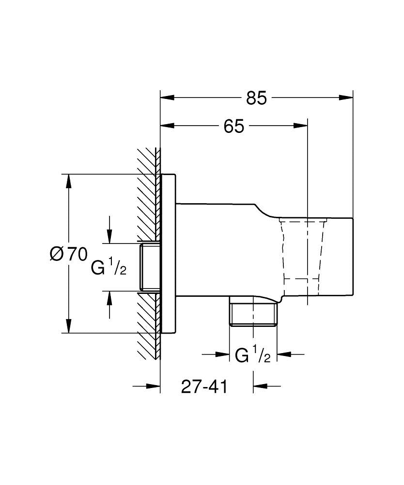 Grohe Relexa Shower Outlet Elbow, 1/2″Art. 28628000