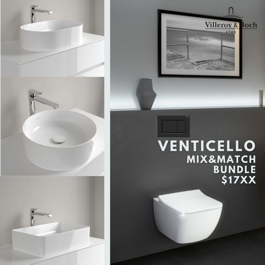*VENTICELLO MIX & MATCH BUNDLE* Villeroy & Boch Venticello Wall Hung WC + Above Counter Basin