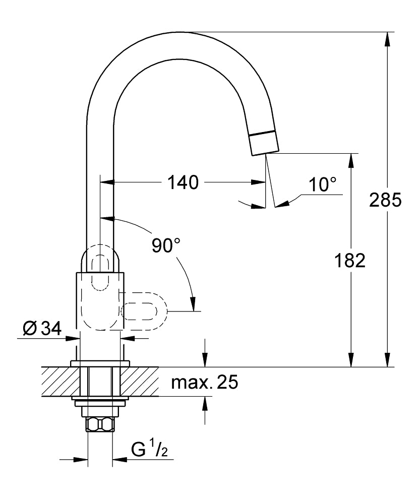 Grohe BauLoop Sink Tap Art. 31222000