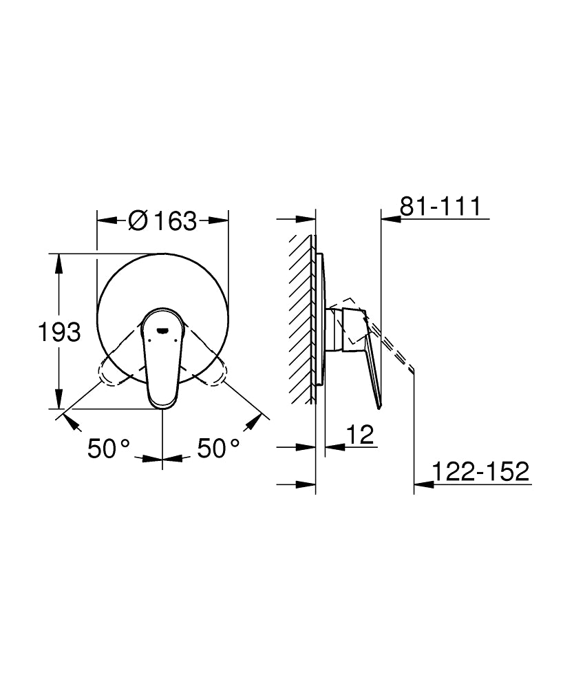 Grohe EuroDisc Cosmopolitan Single Lever Shower Mixer Trim Art. 19549002 + Art. 33966000 (Copy)