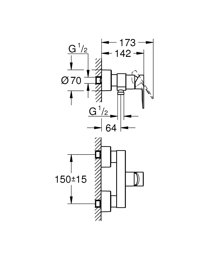 Grohe Lineare Single Lever Shower Mixer Art. 33865AL1