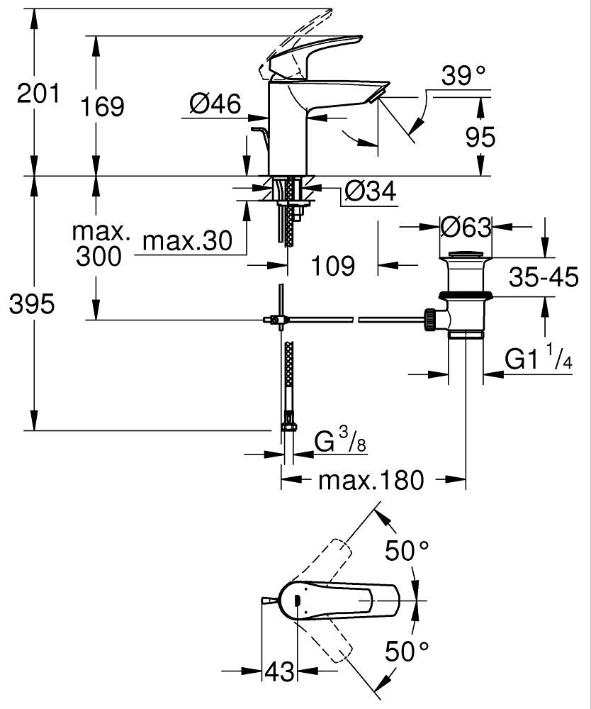 Grohe Eurosmart Basin Mixer (S Size) Art. 33265003