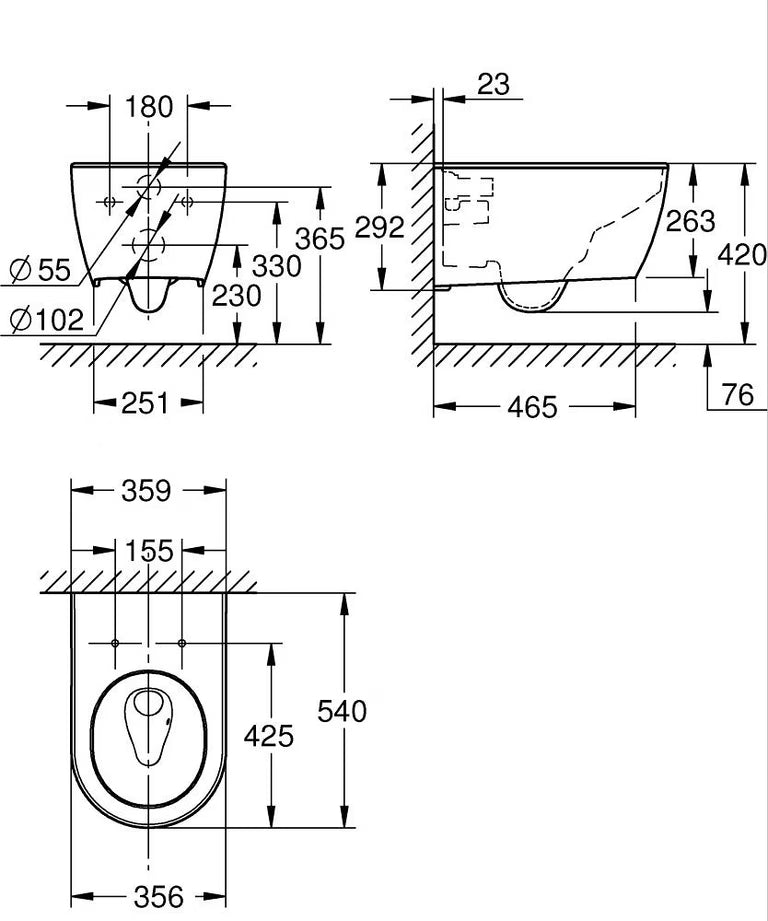 Grohe Essence Wall Hung WC Art. 105537SH00 + 39577001