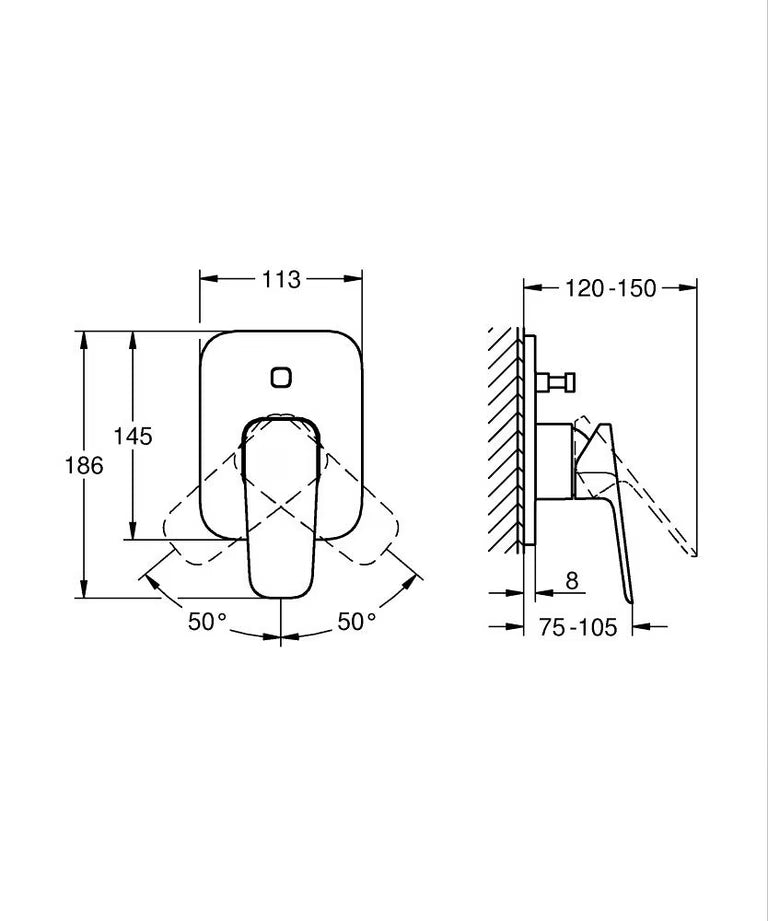 Grohe Cubeo Single Lever Bath Mixer Trim Art. 1018310000 + 33963001