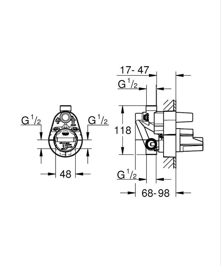 Grohe Cubeo Single Lever Bath Mixer Trim Art. 1018310000 + 33963001