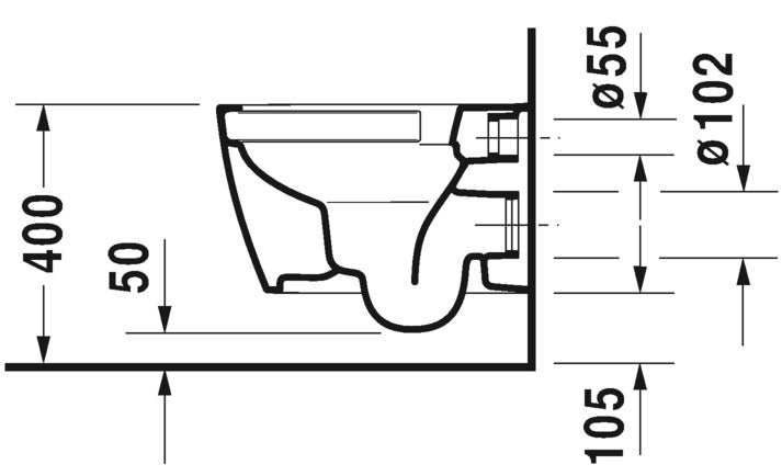 Duravit ME by Starck Wall Hung WC *COMPACT* *RIMLESS* Art. 253009 + 002019