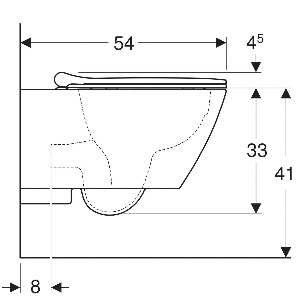 Geberit Smyle Square Wall Hung WC (RIM-FREE) Art. 500.683.01.1