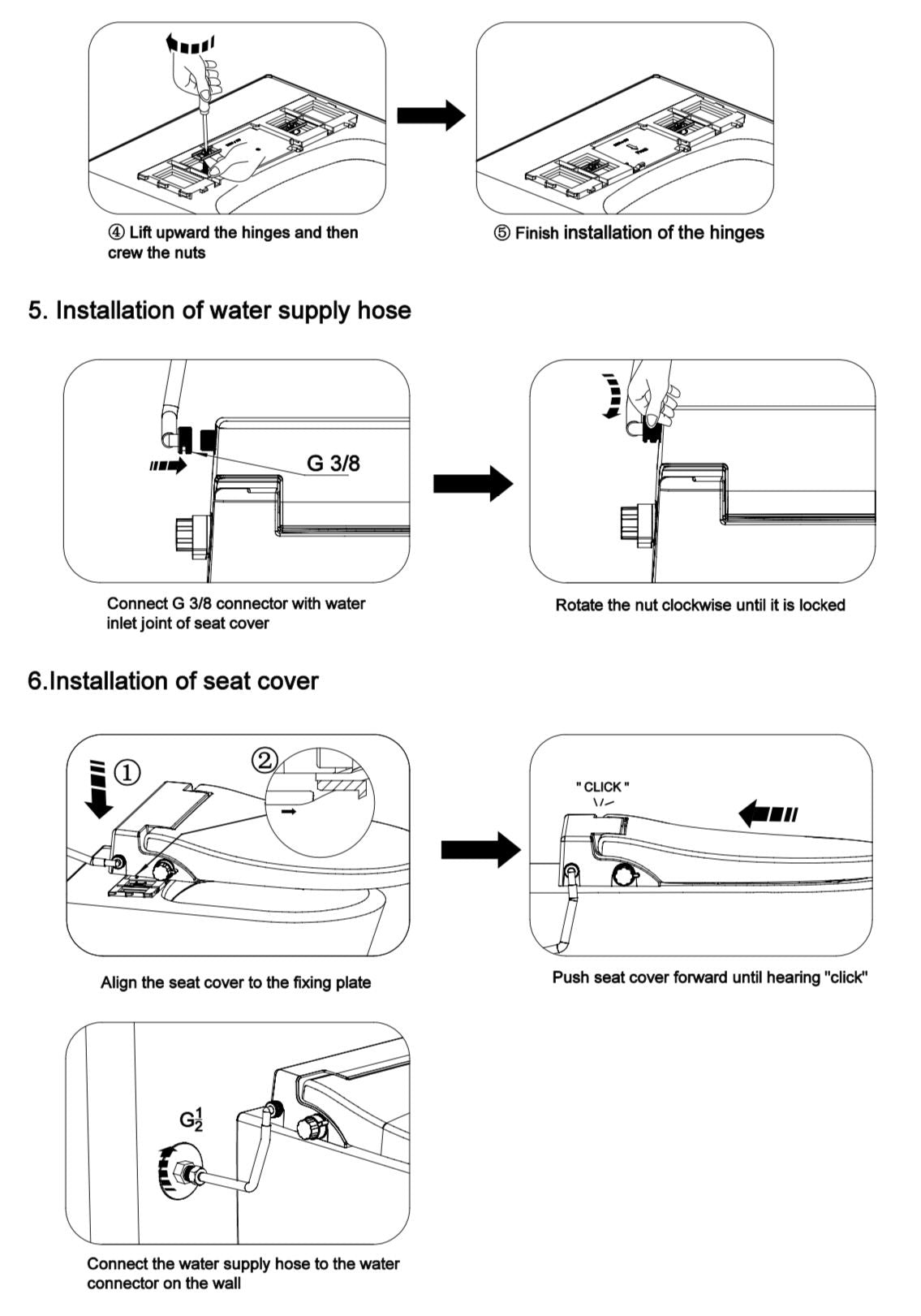 Cold Water Manual Bidet Seat (UREA) for Duravit Starck 3 Wall Hung WC