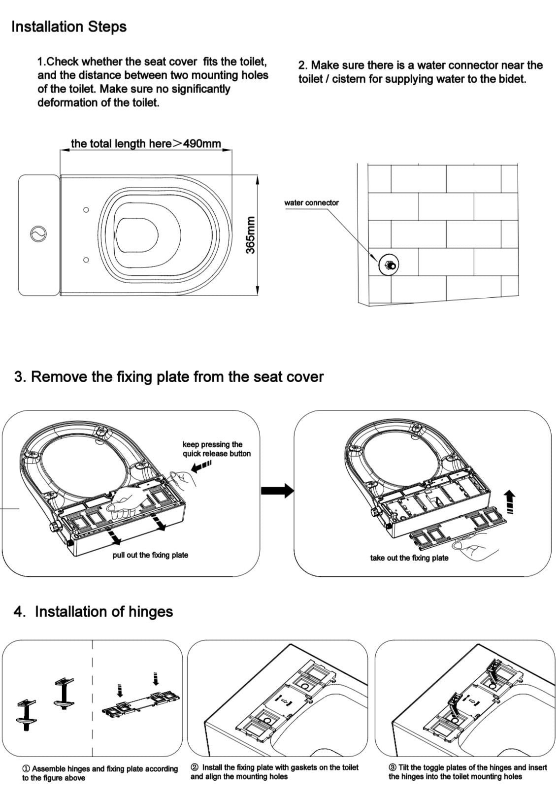 Cold Water Manual Bidet Seat (UREA) for Duravit Starck 3 Wall Hung WC