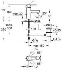 Grohe Quadra Basin Mixer (S Size) Art. 326300000 (LAST PIECE)