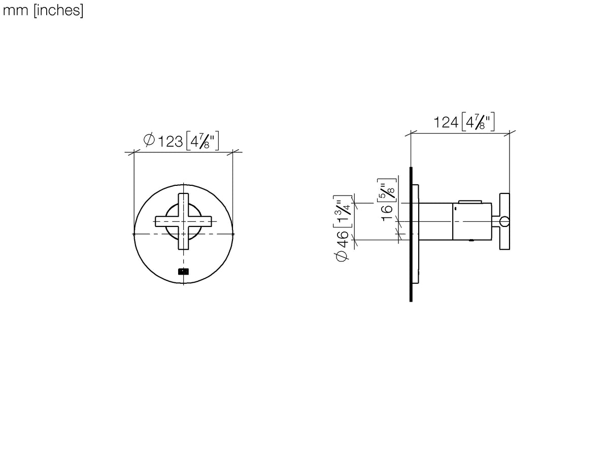 Dornbracht TARA xTOOL Concealed thermostat without diverter Art. 36503892-00