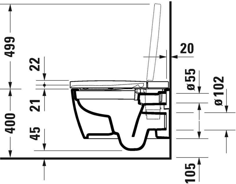 Duravit ME by Starck SensoWash F+ Wall Hung WC Art. 251009 + 612000