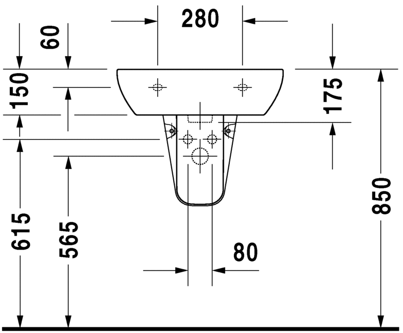 Duravit D-Code Wall Hung Basin Art. 23105500002